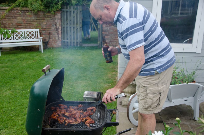 Dad barbecuing